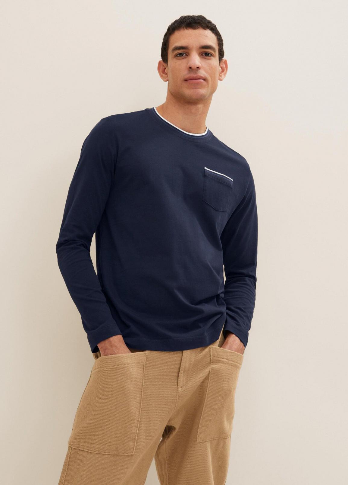 Tom Tailor® Long Sleeve One Pocket Sweatshirt - Sky Captain