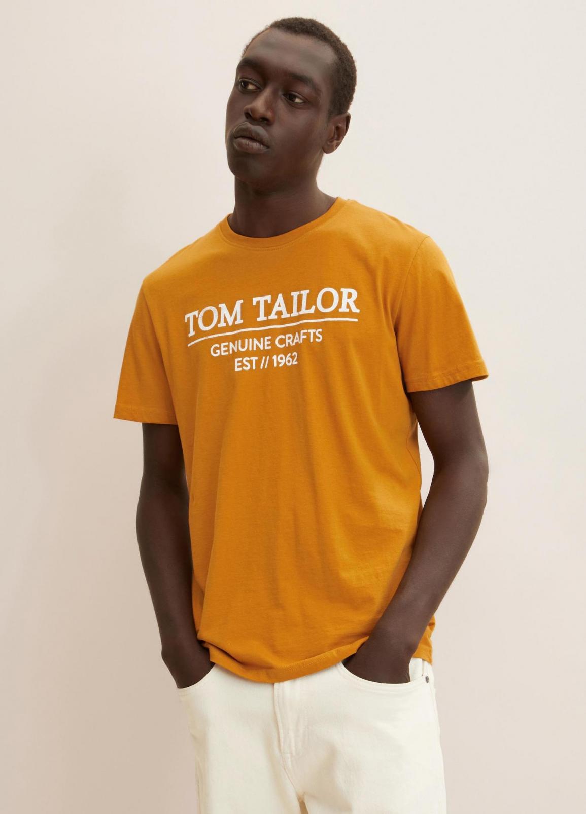 Tom Tailor® T-shirt Logo - Peanut Butter Brown