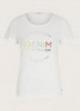 Denim Tom Tailor® T-shirt with Logo Print - Off White