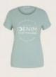 Denim Tom Tailor® T-shirt with Logo Print - Smoke Green