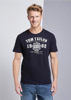 Tom Tailor® Logo Tee - Knitted Navy