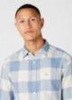 Wrangler® Long Sleeve One Pocket Shirt - Light Indigo Check