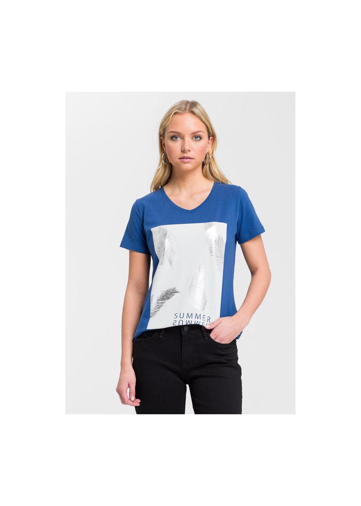 Cross Jeans® T-shirt V-Neck Summer - Indigo (005)