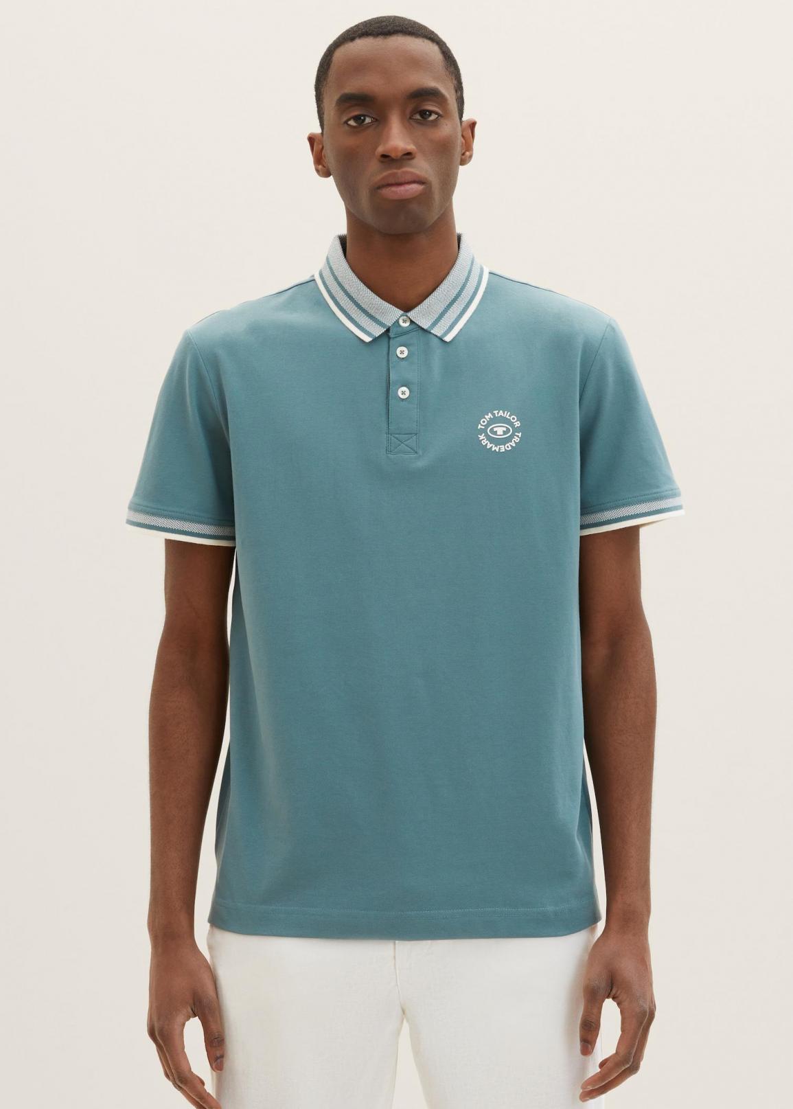Tom Tailor® Basic Polo shirt - Deep Bluish Green