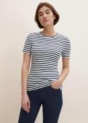 Tom Tailor® Slim fit t-shirt with Stripes - Navy White Stripe