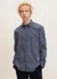 Denim Tom Tailor® Slim-fit Shirt With A Print Pattern - Navy Scratched Check Print