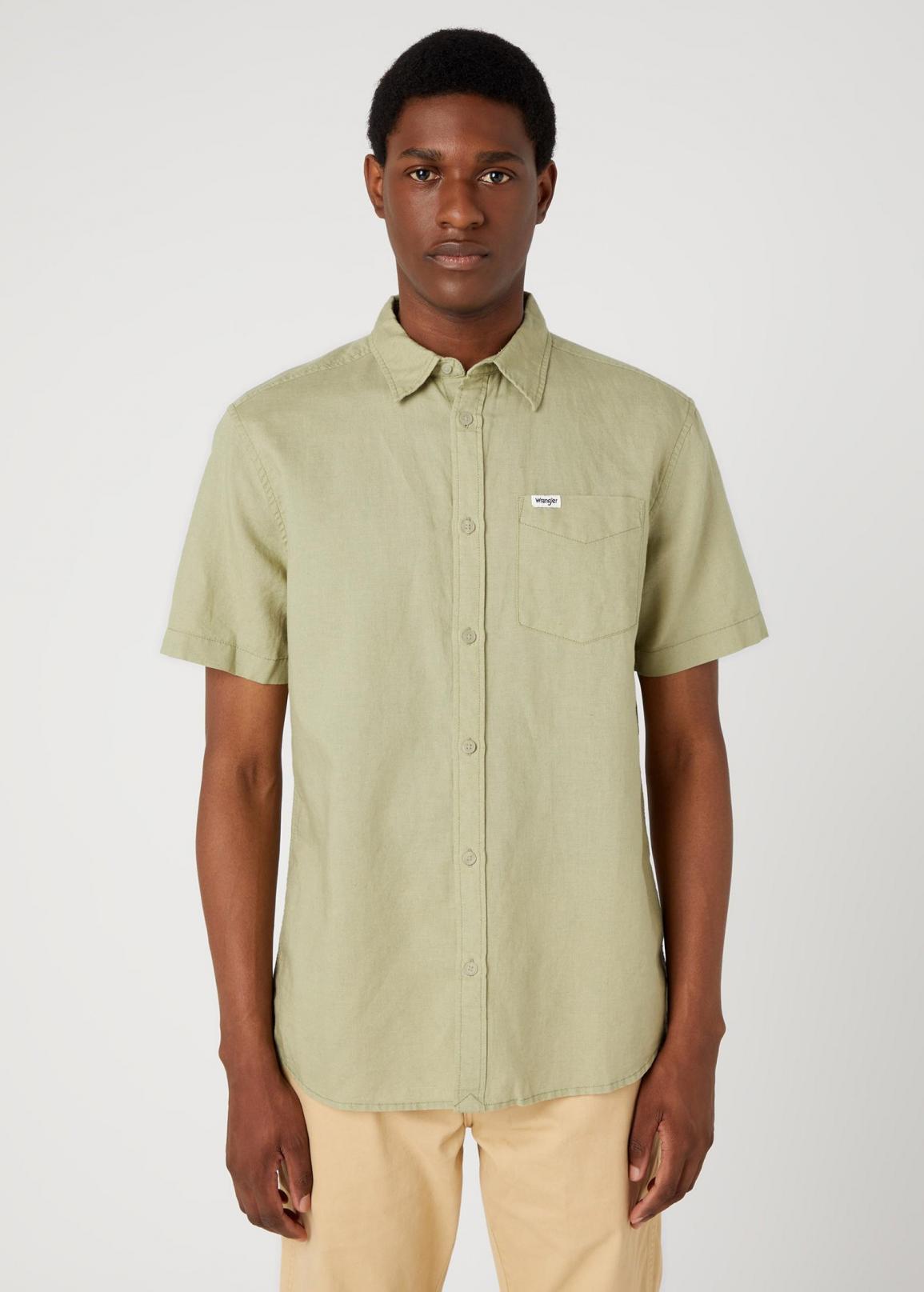 Wrangler Short Sleeve 1 pocket shirt - Tea Leaf