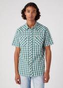 Wrangler® Short Sleeve Western Shirt - Bayberry Green
