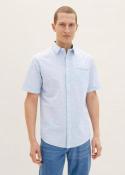 Tom Tailor® 1/2 Shirt - White Blue Fil A Fil Dobby