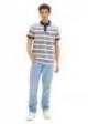 Tom Tailor® Striped polo shirt - Navy Red Stripe