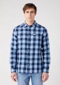 Wrangler® One Pocket Shirt - Cerulean Blue Check