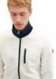 Tom Tailor® Sweatshirt Jacket with a Stand-Up Collar - Vintage Beige Melange
