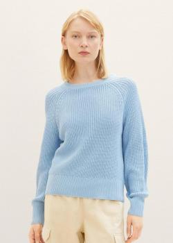 Denim Tom Tailor® Knitted Jumper With Raglan Sleeves - Soft Charming Blue