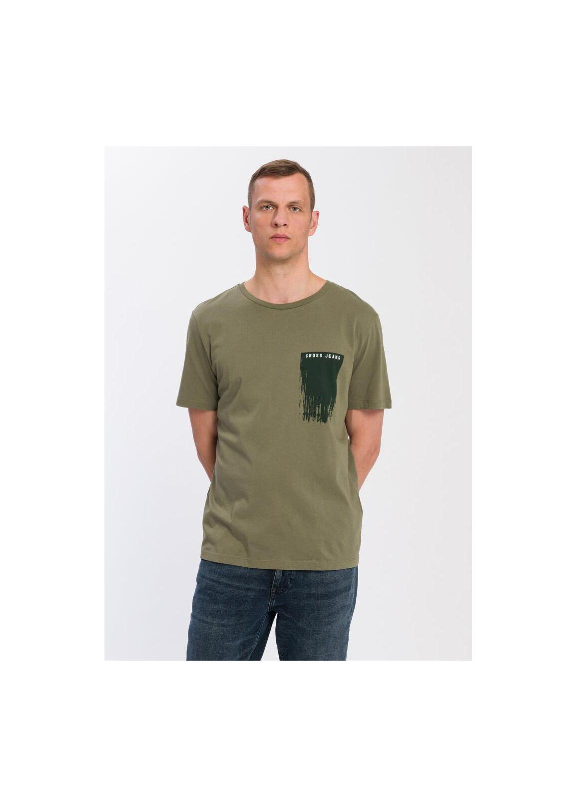Cross Jeans® T-shirt C-Neck - Dusky Green (324)