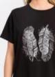Cross Jeans® T-shirt C-Neck 2 Feathers - Black (020)