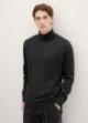 Tom Tailor® Basic Knitted Sweater With A Turtleneck - Black Grey Melange