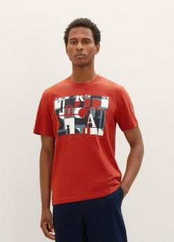 Tom Tailor® T-shirt With A Print - Velvet Red