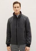 Tom Tailor® Jacket With A Concealed Hood - Anthracite Knitted Structure