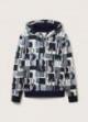 Tom Tailor® Sweatshirt With An All-over Print - Teal Big Letter Design