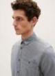 Tom Tailor® Short-sleeved Shirt With A Chest Pocket - Navy Chambray