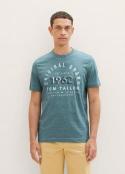 Tom Tailor® T-shirt With A Print - Navy Blue Stone Fine Stripe