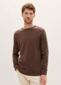 Tom Tailor® Mottled Knitted Sweater - Dark Brown Melange