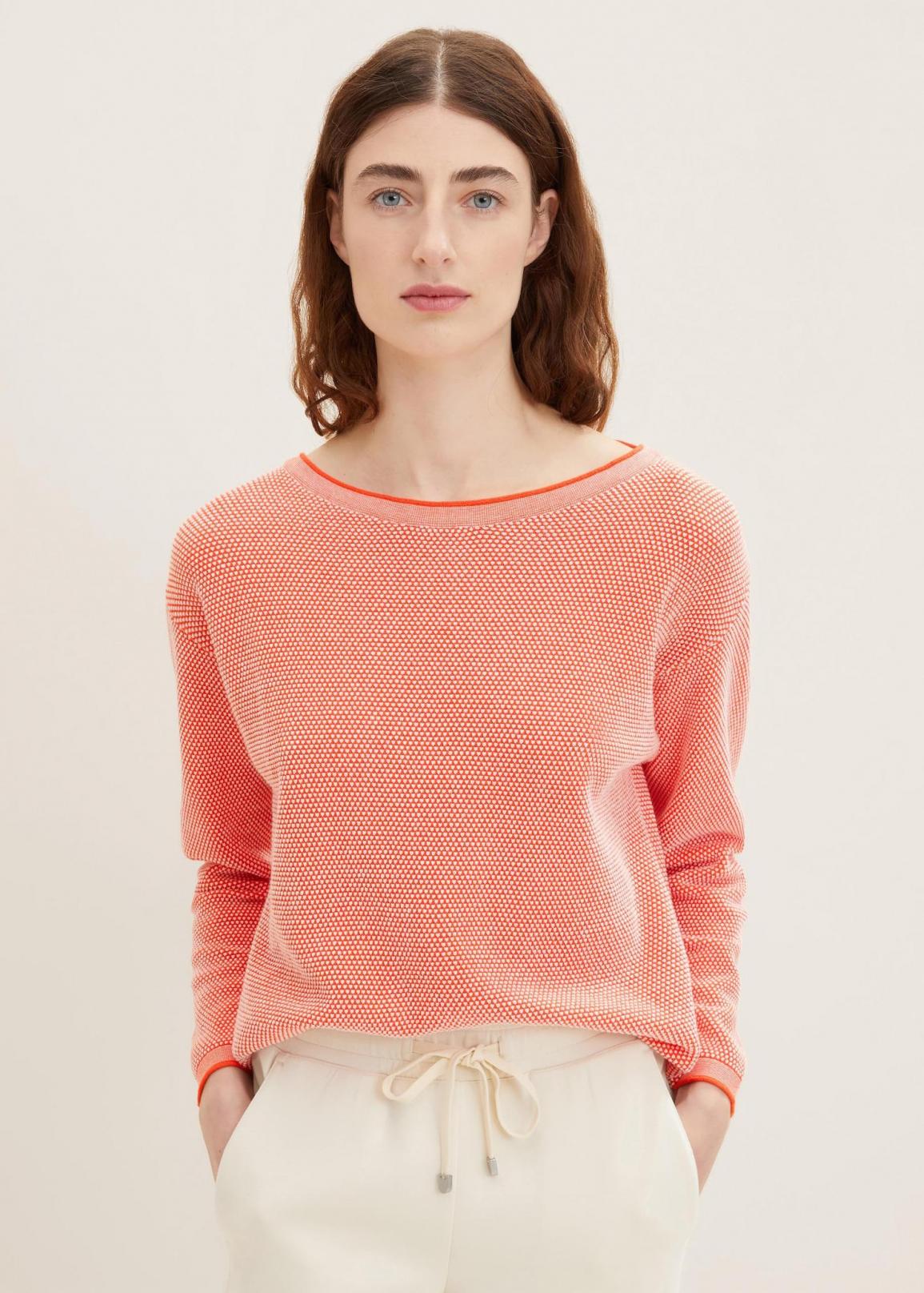 Tom Tailor® Knitted Jumper - Red Bubble Structure