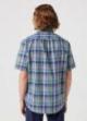 Wrangler® Short Sleeve 1 Pocket Shirt - Blue Madaras