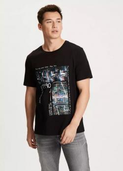 Cross Jeans® T-shirt C-Neck NY1990 - Black (020)