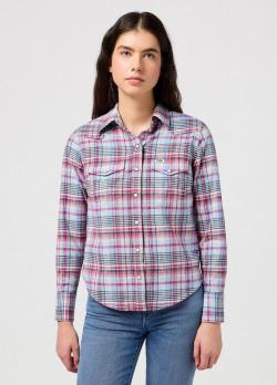 Wrangler® Western Shirt - Violet Quartz Check