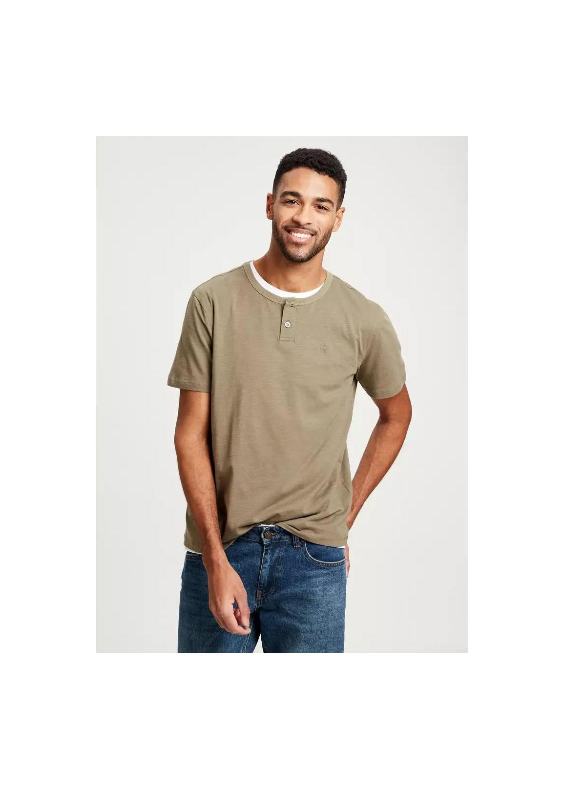 Cross Jeans® Button Tshirt - Khaki