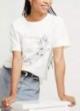 Cross Jeans® Flower T-shirt C-Neck - Ecru (028)