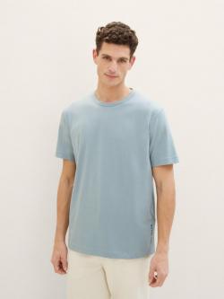 Tom Tailor® Basic T-shirt With A Logo Print - Grey Mint