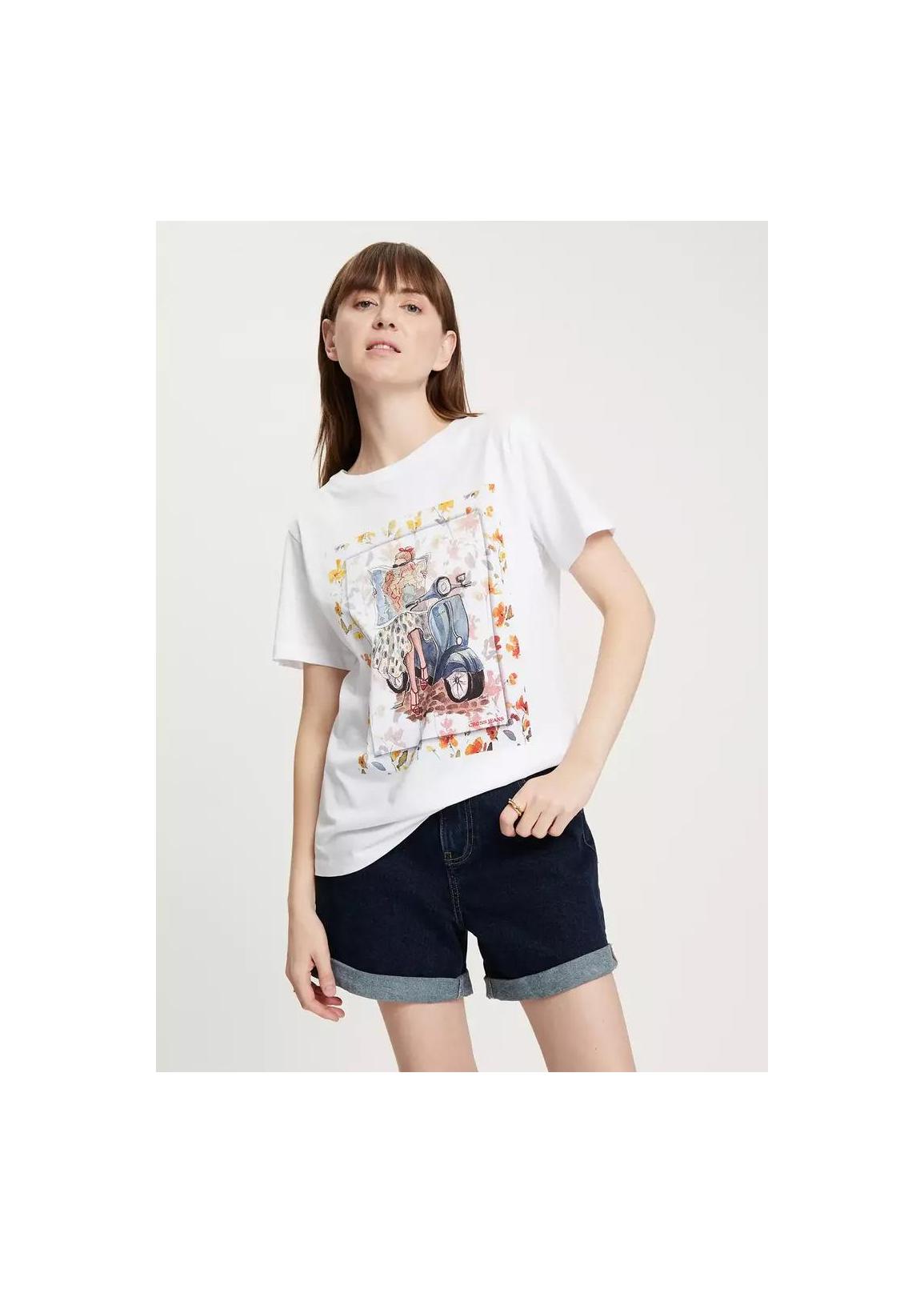 Cross Jeans® Painted T-shirt - White (008)