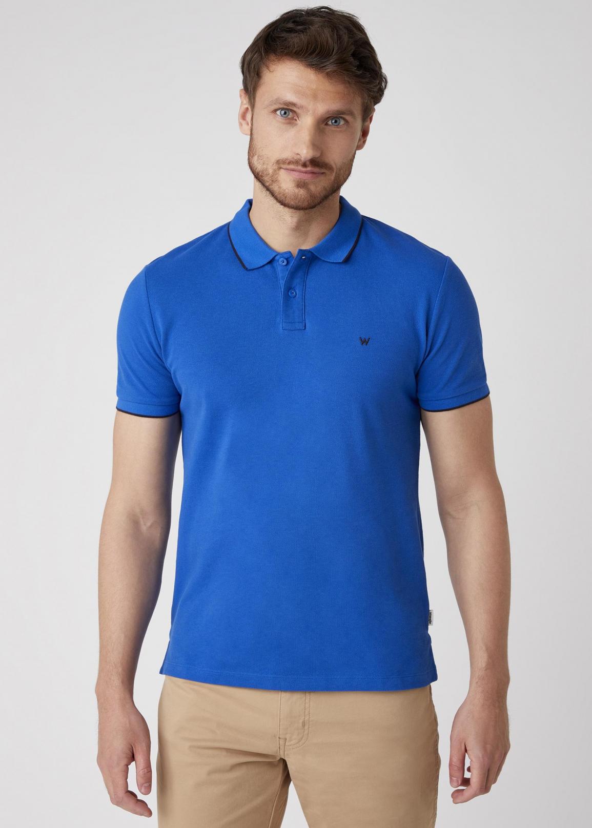 Wrangler® Short Sleeve Pique Polo - Wrangler Blue
