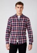 Wrangler® Long Sleeve 1 Pocket Shirt - Red