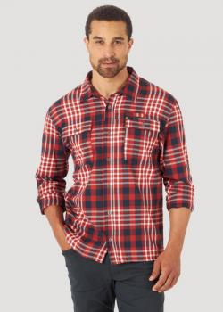 Wrangler® ATG Long Sleve Flanner Shirt - Dark Red
