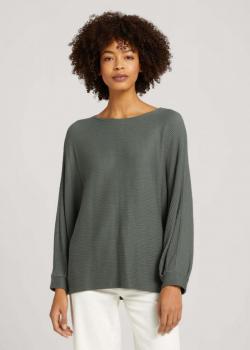 Tom Tailor® T-shirt Structure Batwing - Dusty Mid Olive