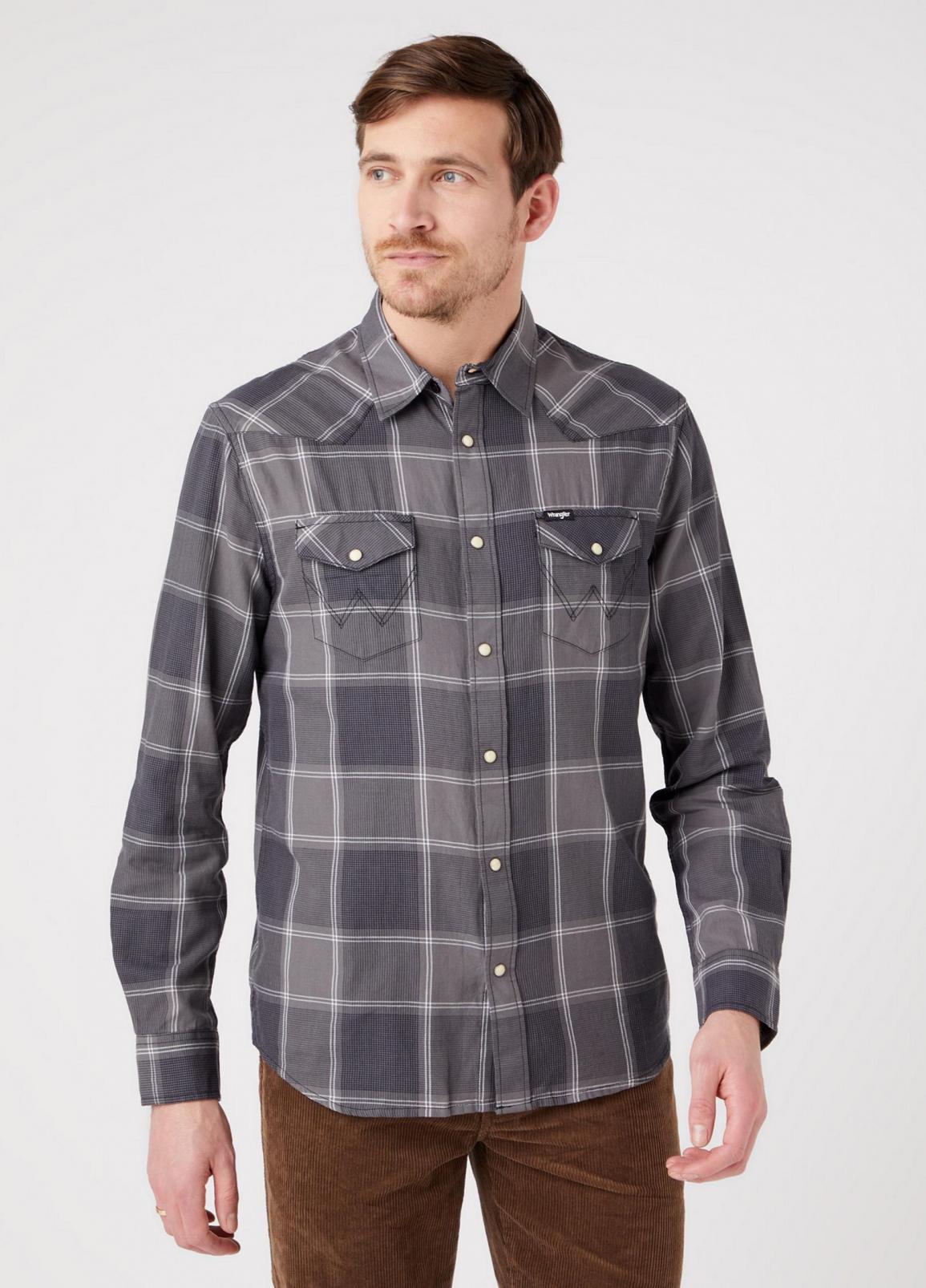 Wrangler® Western Shirt - Black Check