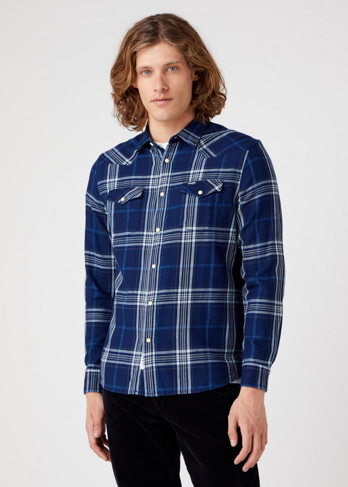 Wrangler® Western Shirt - Dark Indigo