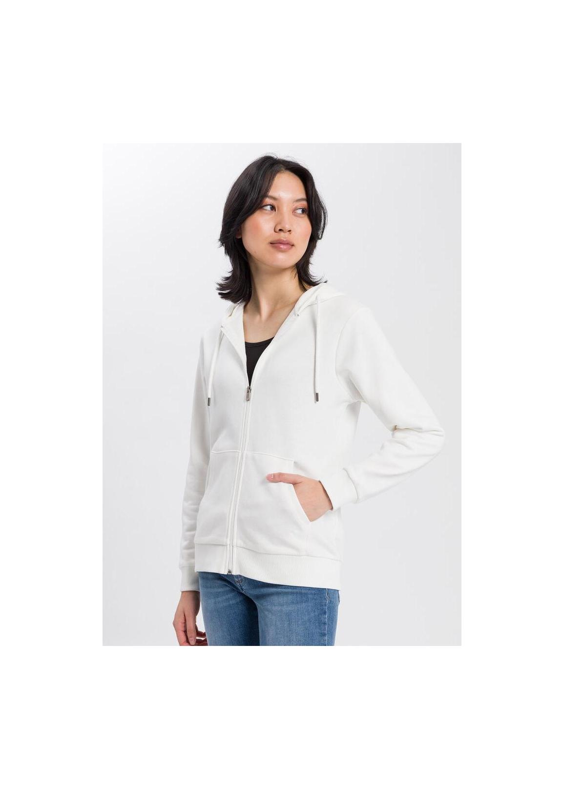 Cross Jeans® Sweatshirt Zip Hoodie - White (028)