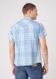 Wrangler® Short Sleeve Western Shirt - Light Indigo