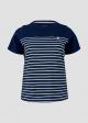 Tom Tailor® Plus Organic Cotton‎ Stripe T-Shirt - Sky Captain Blue
