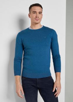 Tom Tailor® Basic Crew Neck Sweater - Royal Blue Melange
