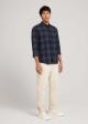 Tom Tailor® Checked Flannel Shirt - Navy Blueish Grey Check