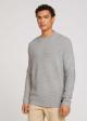 Tom Tailor® Geometric Structured Sweater - Light Stone Grey Melange